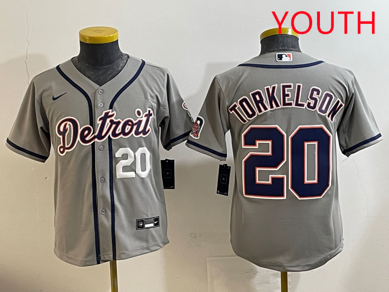 Youth 2025 Detroit Tigers 20 Torkelson grey Nike MLB jersey style 11